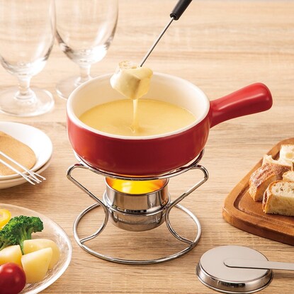 Gas Fire Cheese Fondue Set Chunky (Red)