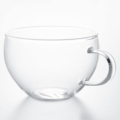 Heat-resistant glass cup and saucer (300ml)