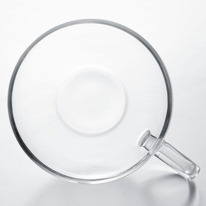 Heat-resistant glass cup and saucer (300ml)