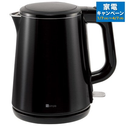 W Wall Stainless Steel Electric Kettle (HBK068BK)