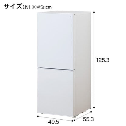 140L 霜取り不要 2ドア冷蔵庫 WH（NTR-140）