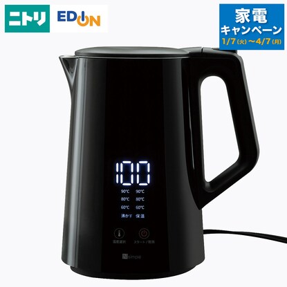 Temperature-adjustable electric kettle (1.5L BC2S01 Black)