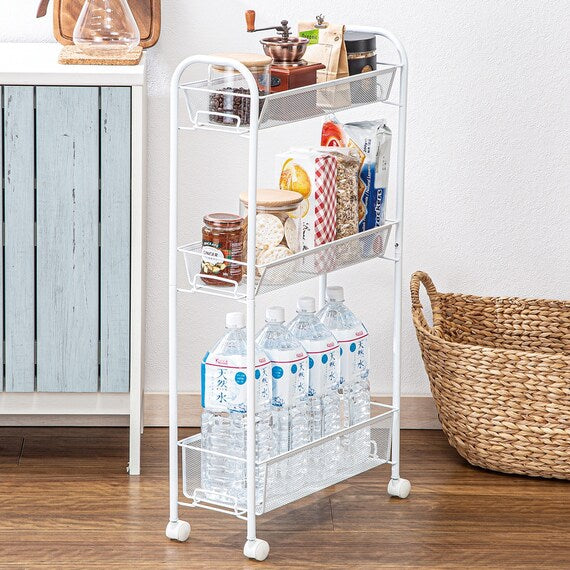 Kitchen cart, width 17cm (W170, white)