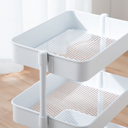 Height-adjustable steel trolley compact (white)