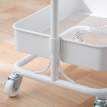 Height-adjustable steel trolley compact (white)