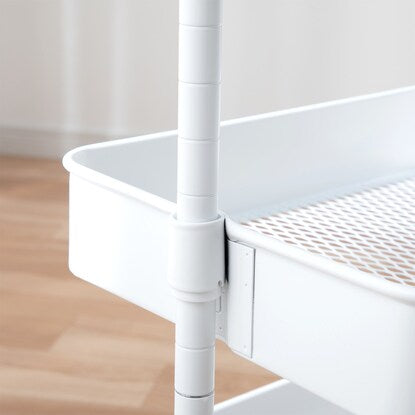 Height-adjustable steel trolley compact (white)