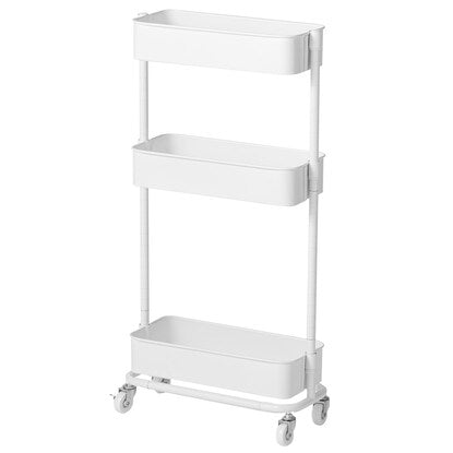 Height-adjustable steel trolley slim (white)