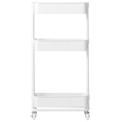 Height-adjustable steel trolley slim (white)