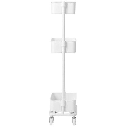 Height-adjustable steel trolley slim (white)