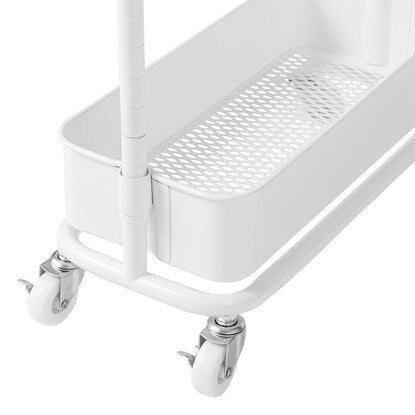 Height-adjustable steel trolley slim (white)