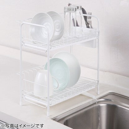 Dish drainer (2-tier slim PP-2S white)