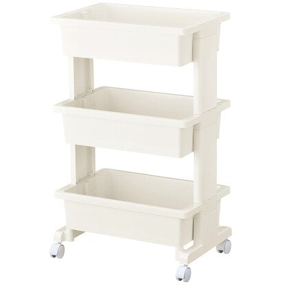 Lightweight and easy to assemble mobile wagon (3 shelves, white JW26)