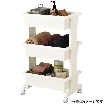 Lightweight and easy to assemble mobile wagon (3 shelves, white JW26)