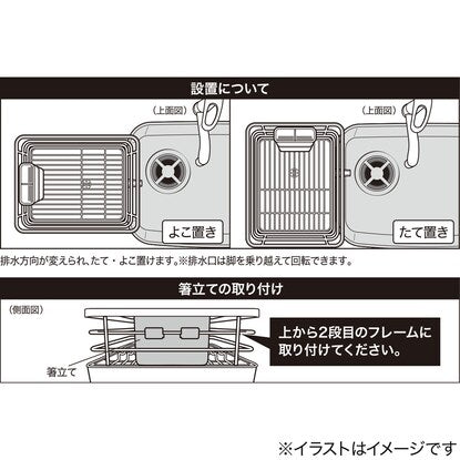 Drainer with double coating (1-tier wide FW-1W white)