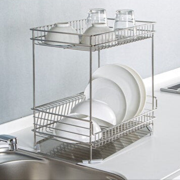 Stainless steel drainer (2-tier slim SUS-2S)