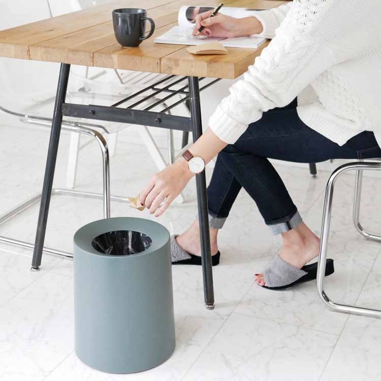 TUBELOR HOMME Round Dustbin, Blue Gray