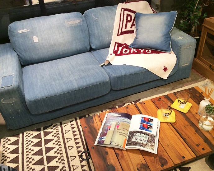 FRANKLIN SOFA Damage DENIM Franklin sofa damaged denim