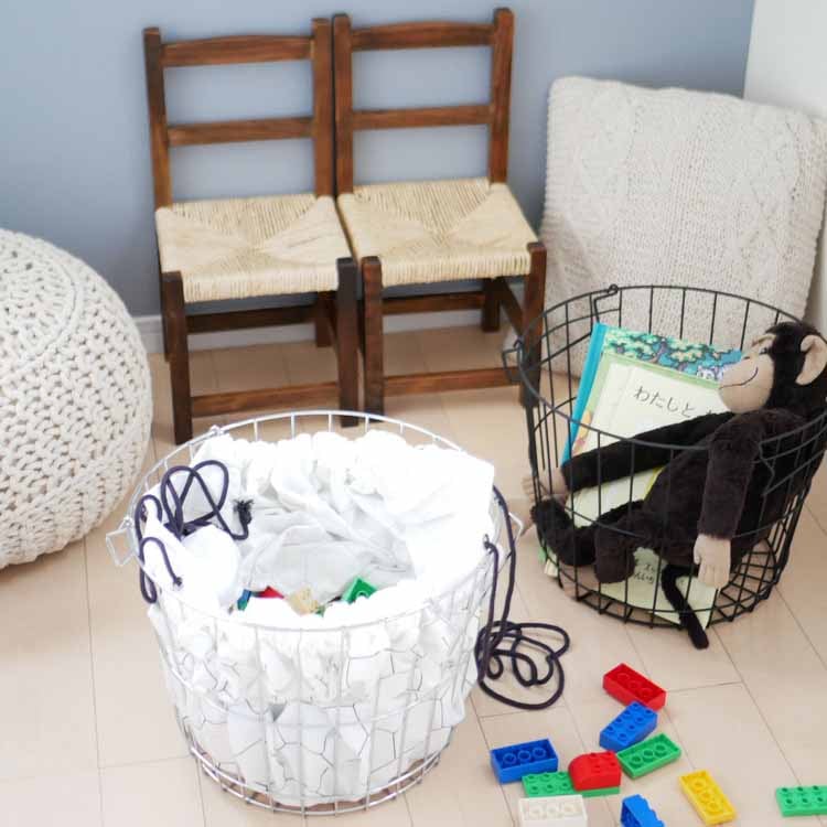Stacking Basket Round L Silver