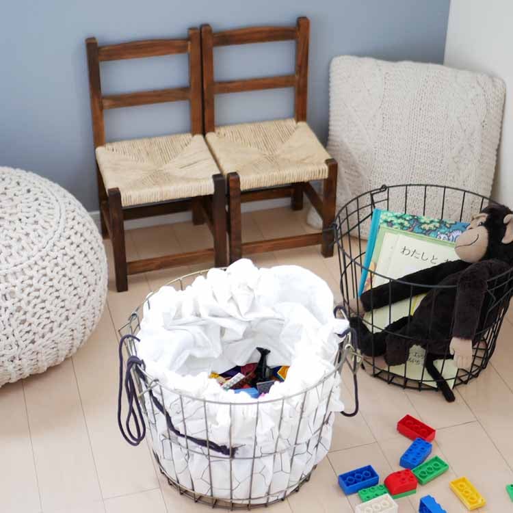 Stacking Basket Round L Black