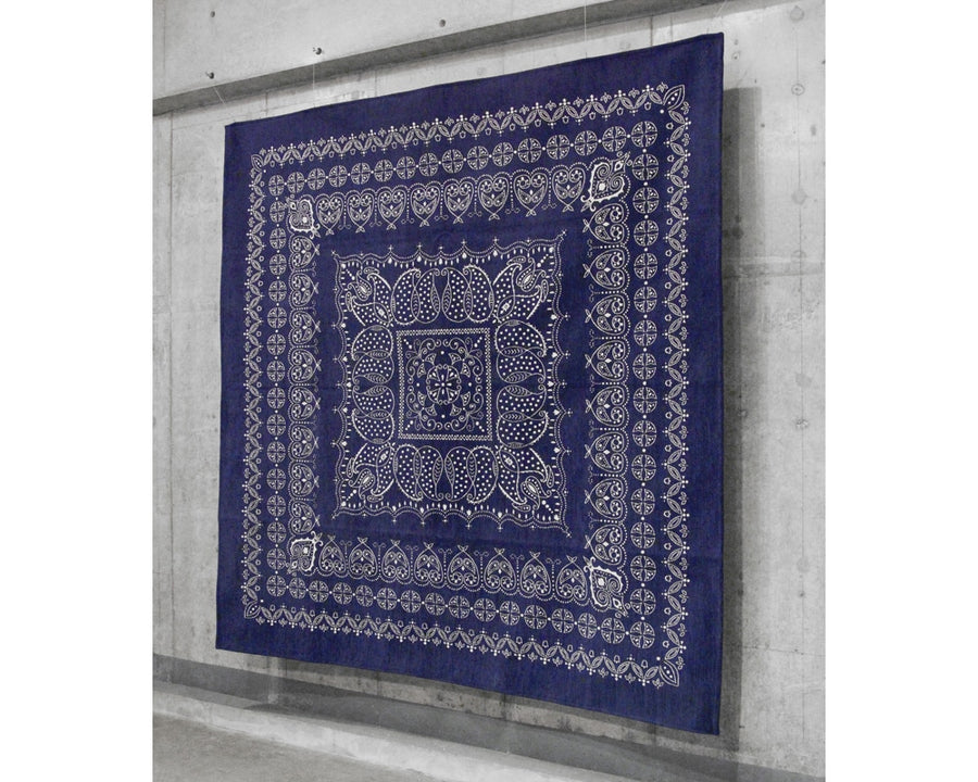Leaf Bandana Rug Navy リーフバンダナラグ ネイビー 180×180cm