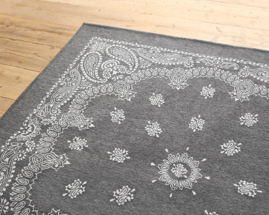 Paisley Bandana Rug Gray 180×180cm