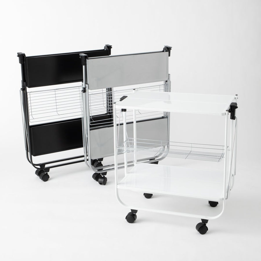 FOLDING TROLLEY SILVER ホワイト