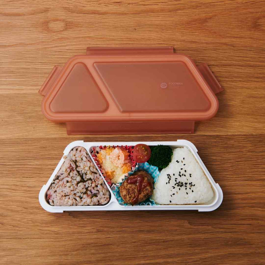 FOODMAN Antibacterial Slim Bento Box, Rice Ball Case, 2-Piece Set