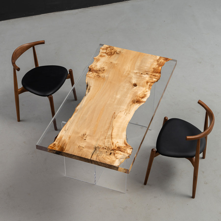 Solid poplar clear river table top