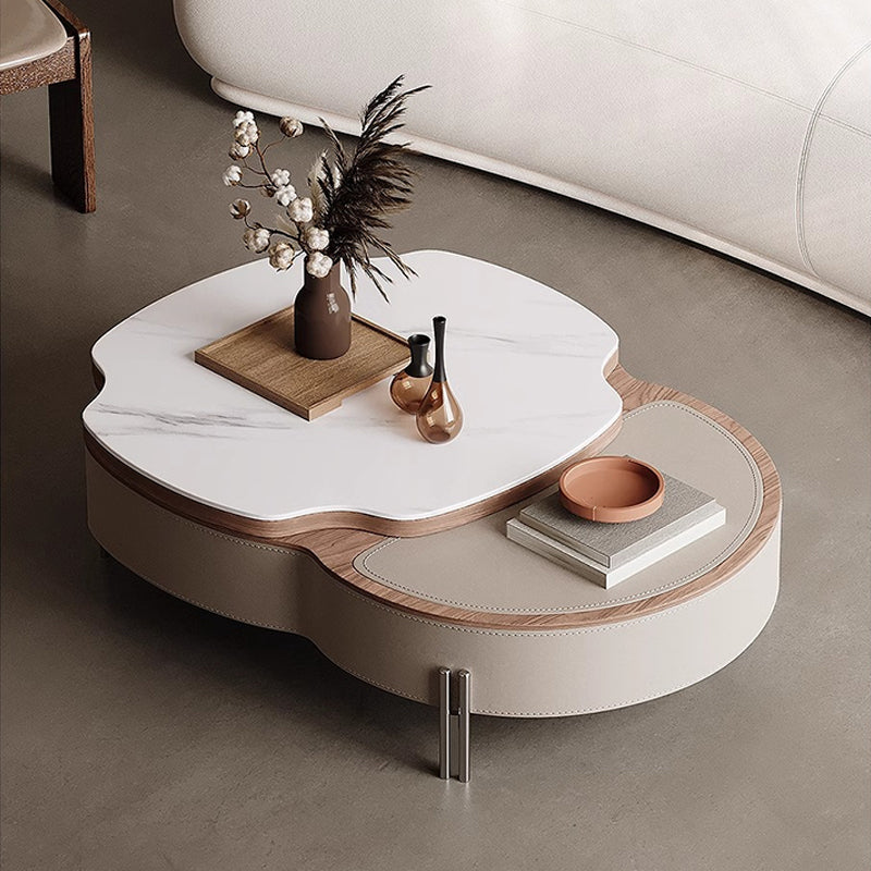 Marble-look leather table