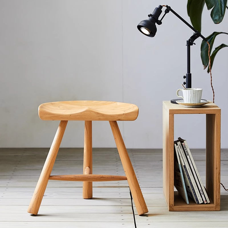 Japanese style wooden low stool