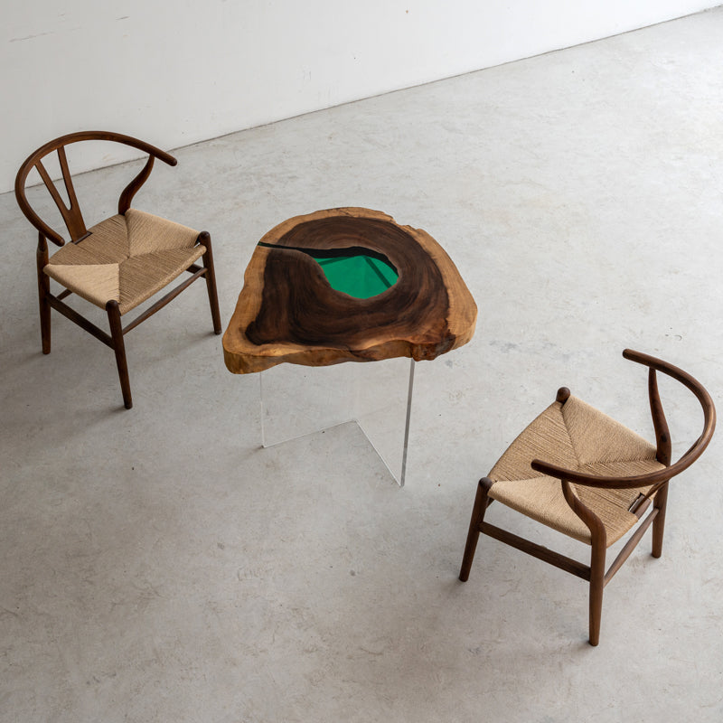 Solid wood T-leg low table top