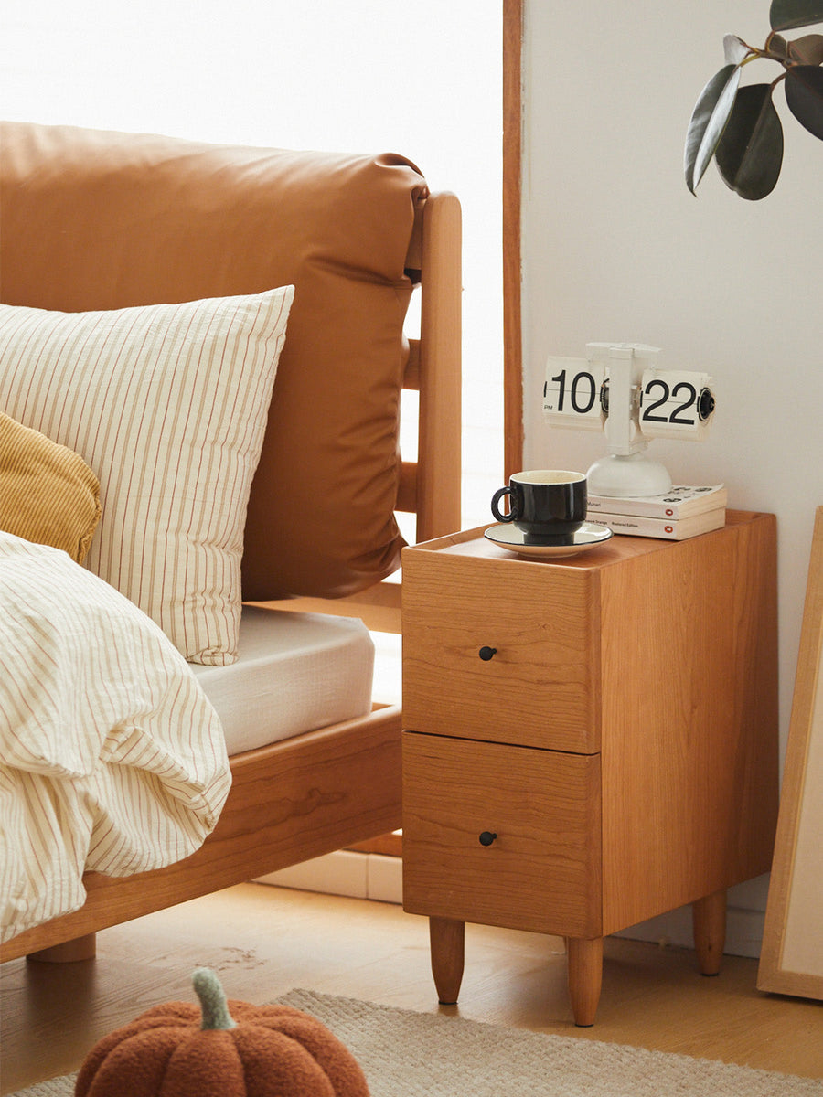 Cherry Wood Slim Night Table