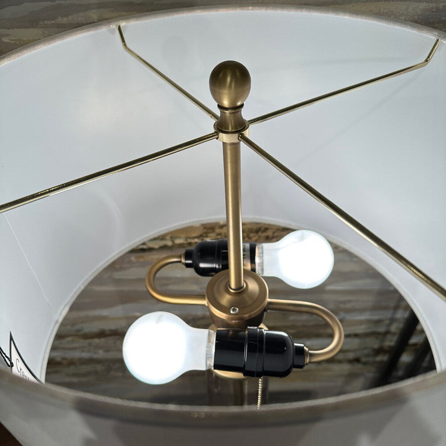 Classic glass x gold table lamp