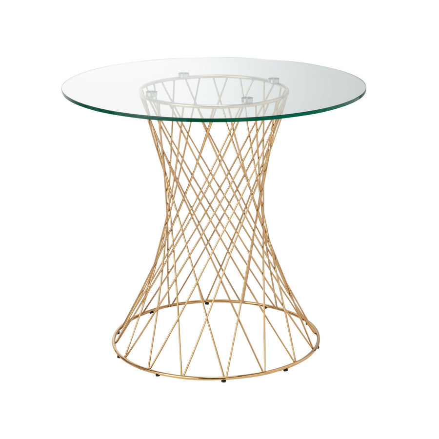 Marlia dining table clear x gold (φ800)