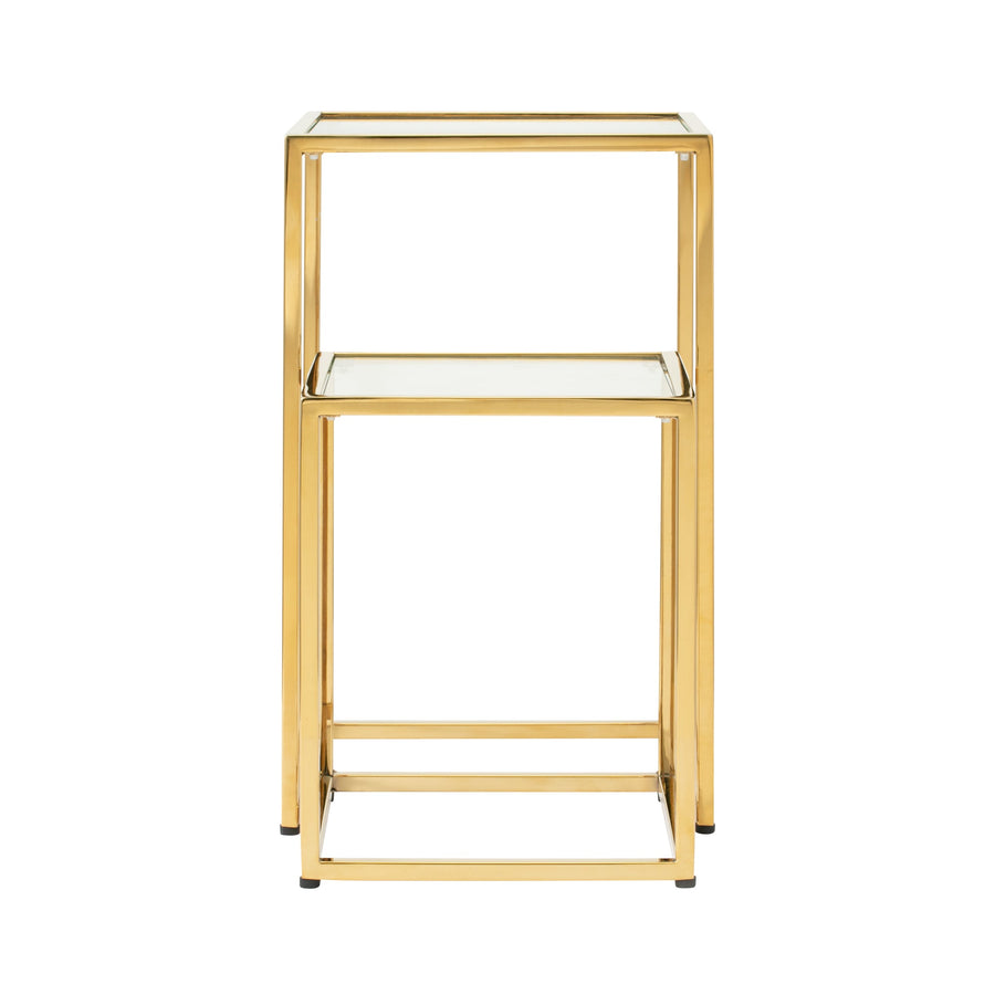 レーヌ ネストテーブル S クリア×ゴールド