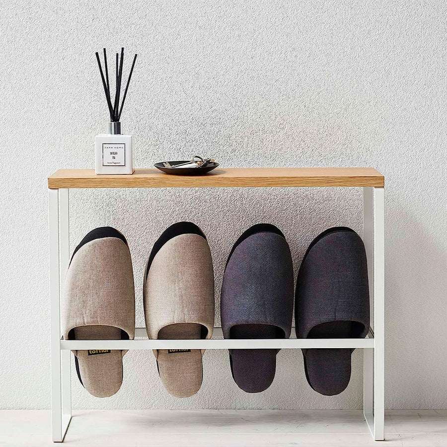 Tower slipper rack with top, white