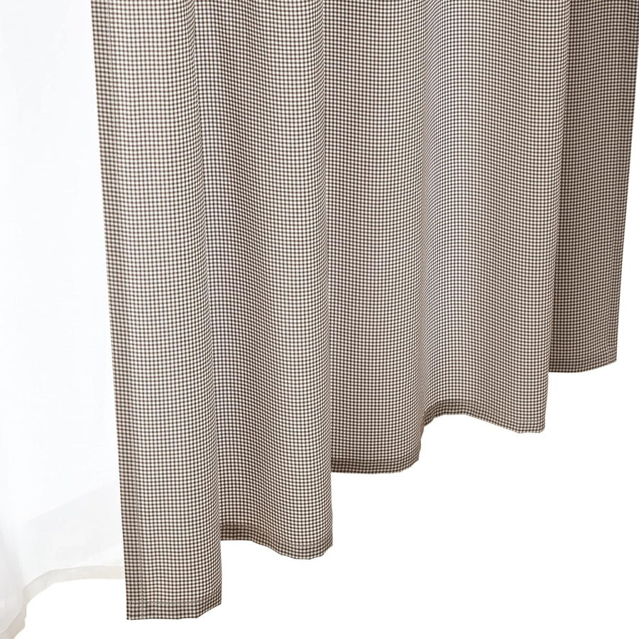 Recycled polyester non-pleated curtains, brown