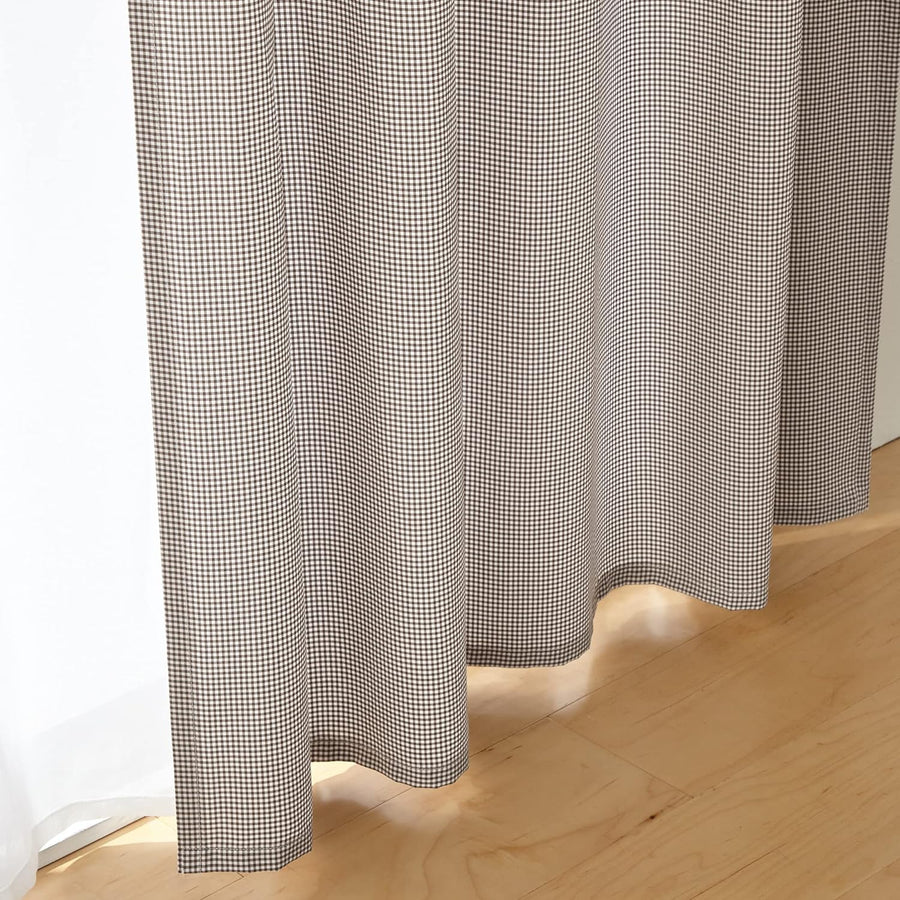 Recycled polyester non-pleated curtains, brown