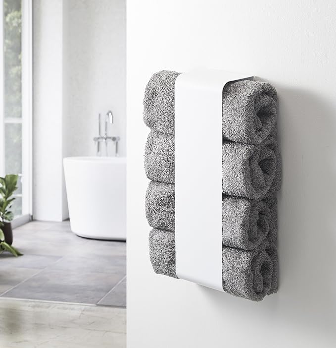 PLATE Magnet Bath Towel Storage Bath Towel Holder White