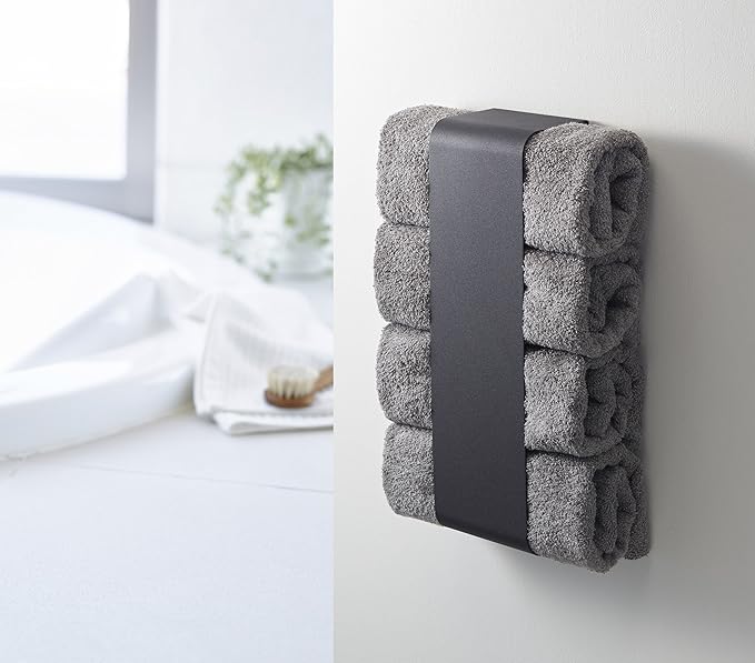 tower magnetic bath towel holder black towel storage towel holder