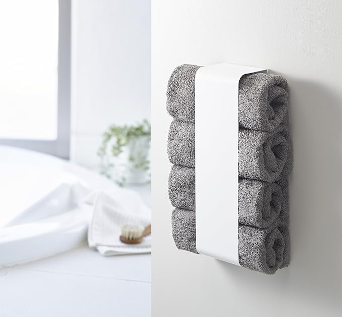 tower magnetic bath towel holder white towel storage towel holder