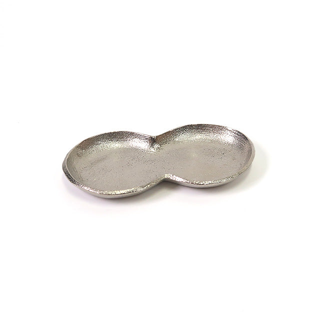 santolina aluminum round double tray