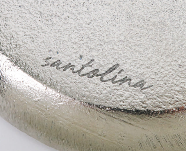 santolina aluminum round tray, medium size