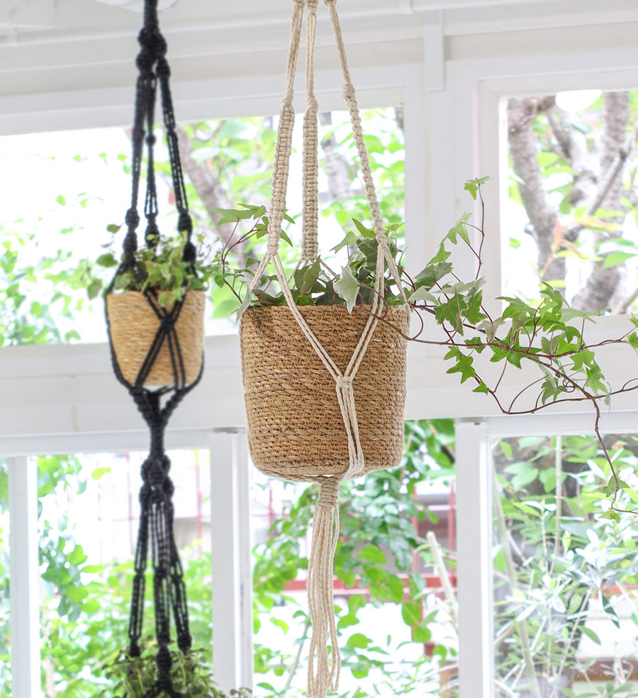 A LIFE WITH THEM Macramé Hanging Pot, Large