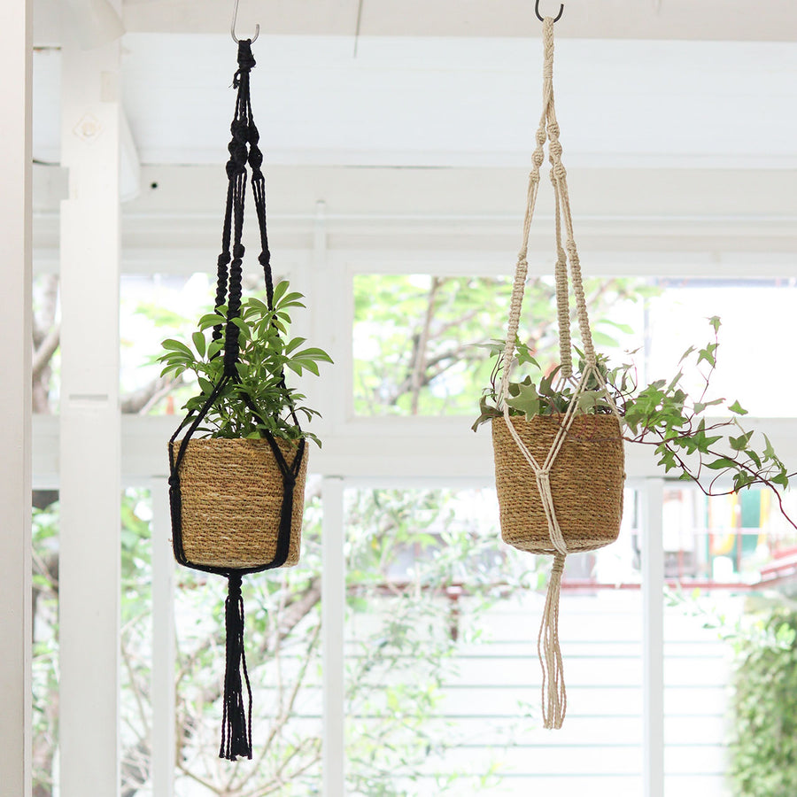 A LIFE WITH THEM Macramé Hanging Pot, Large