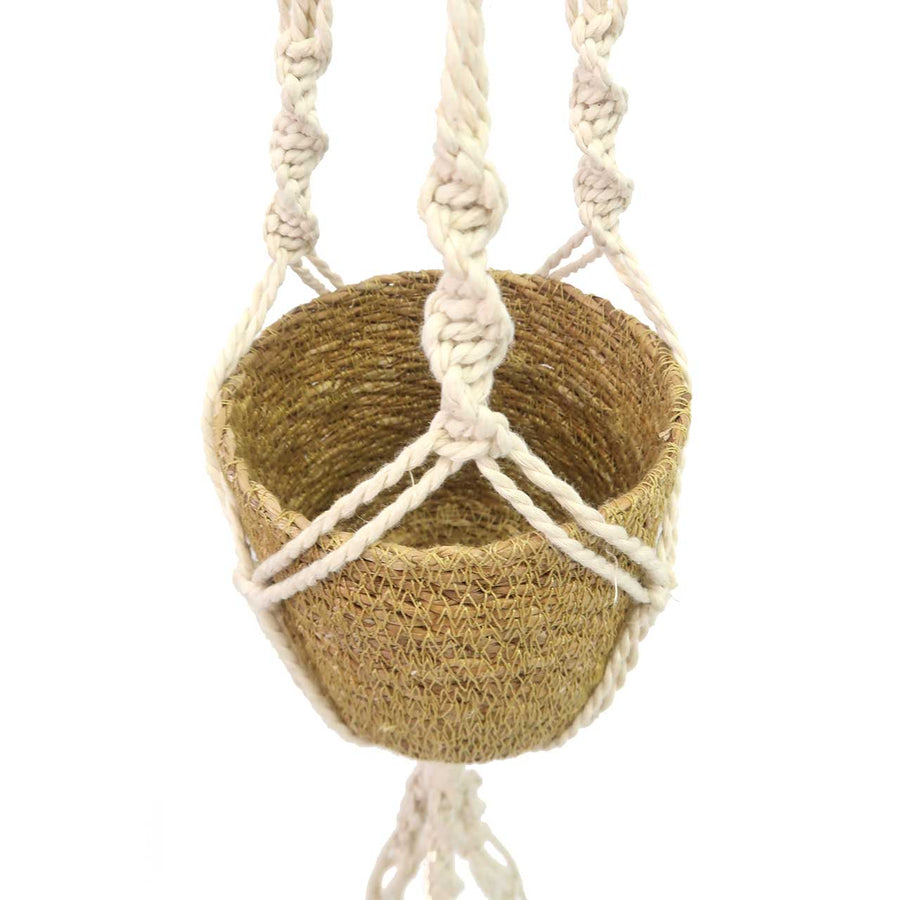 A LIFE WITH THEM Macrame Hanging Pot, 2 Pieces