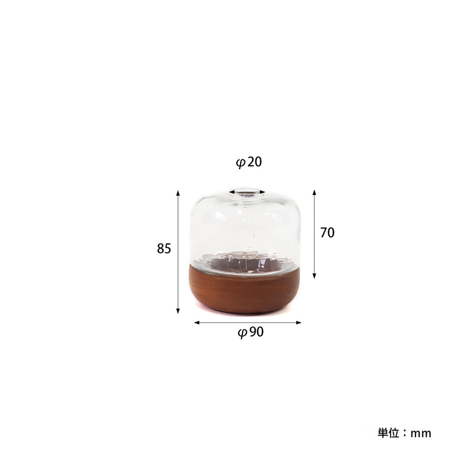 Sceneryvase（シナリーベース）ウッド＆ガラスベース ドーム S