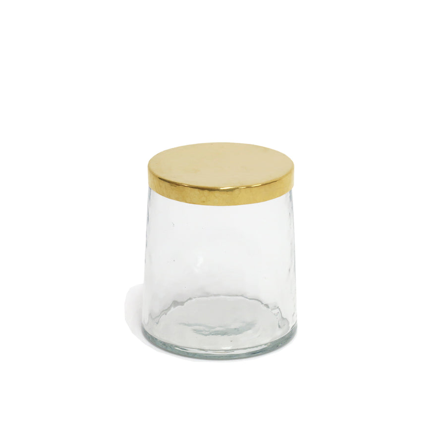 in bloom brass and glass canister High
