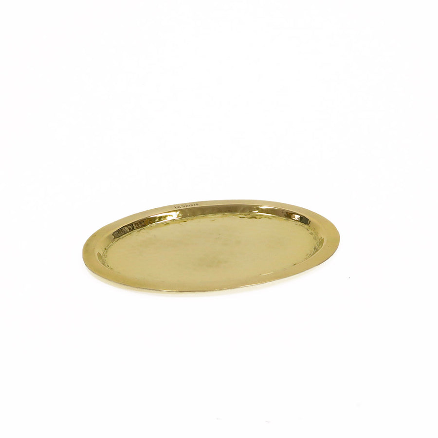 in bloom brass tray oval
