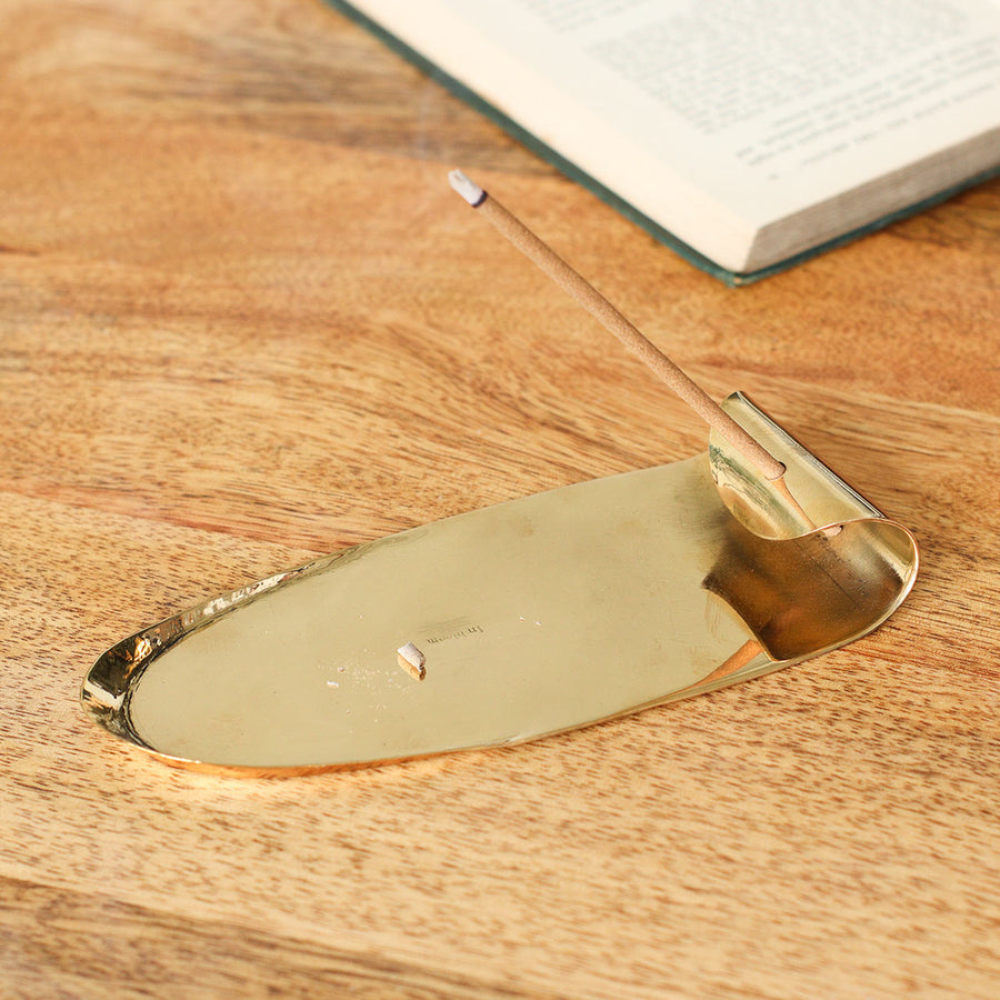 in bloom brass incense stand